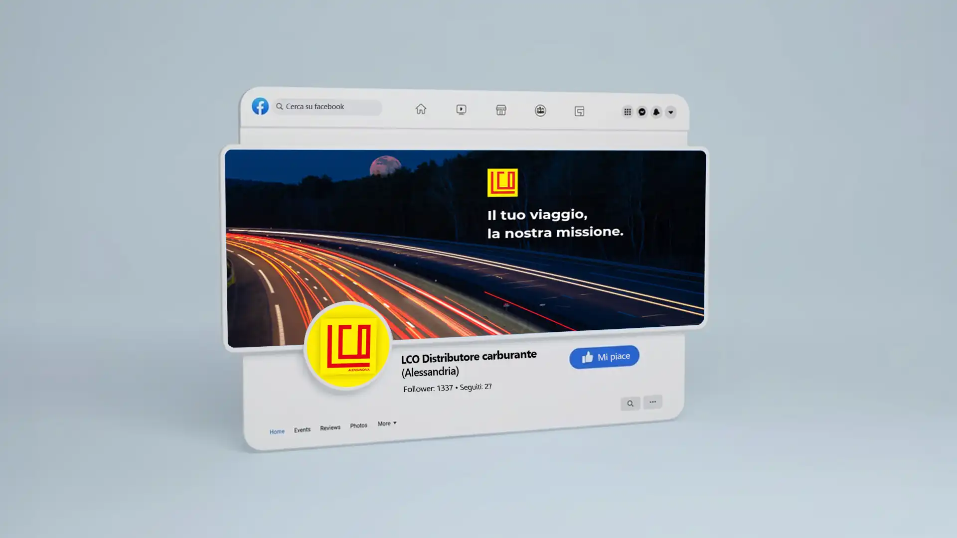 Visualizzazione della pagina Social LCO La Combustoil Srl di Alessandria