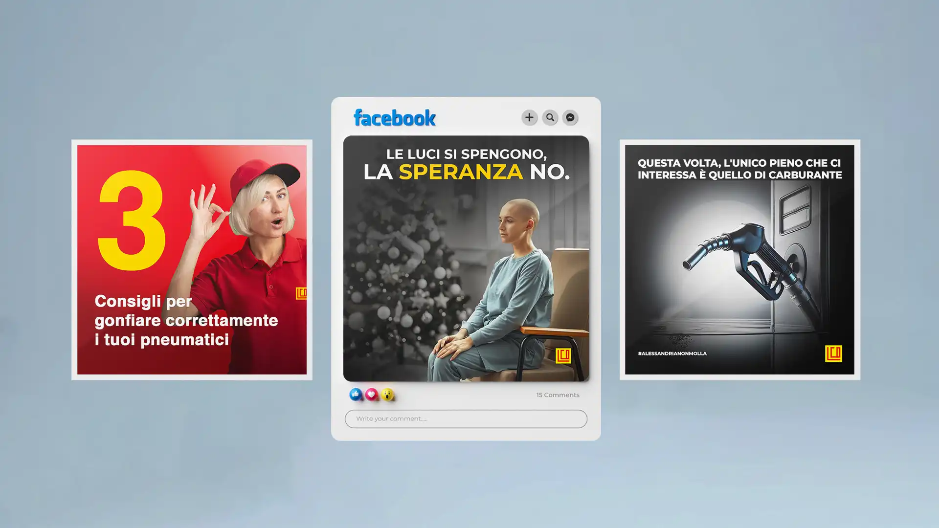 Visualizzazione e focus sui contenuti di punta della pagina Social LCO La Combustoil Srl di Alessandria